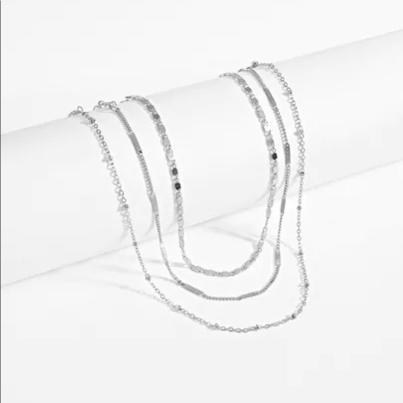 LAST SET SALE Dainty Silver Choker Necklace Set - Picture 3 of 5